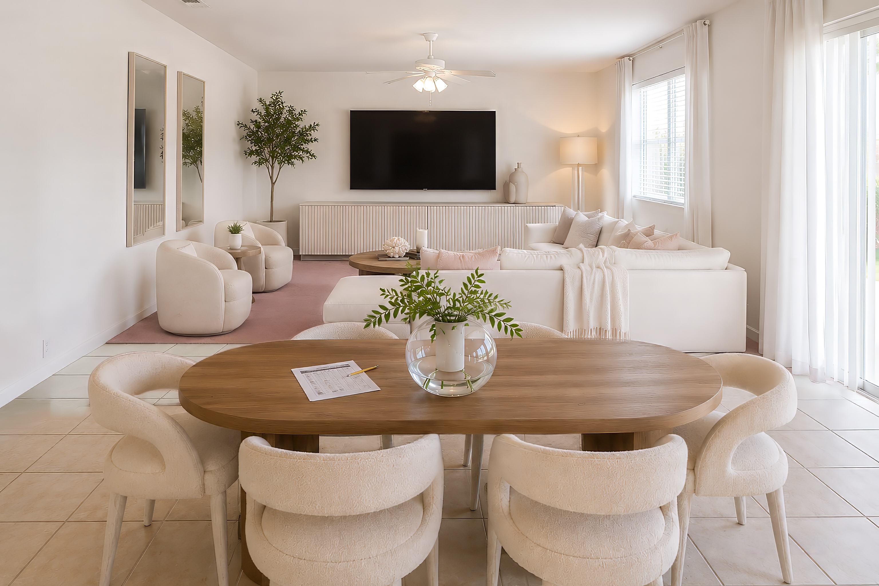 Living room virtually staged by SKY